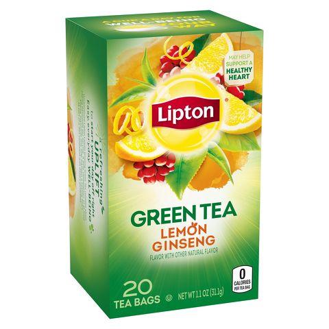 LEMON GINSENG GREEN TEA BAGS